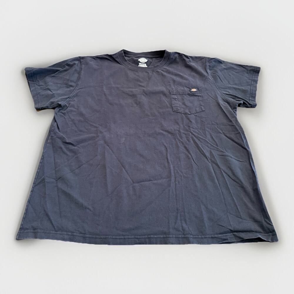 Dickies Mens Navy Short Sleeve Cotton Pocket T-Shirt Size XXL 2XL
